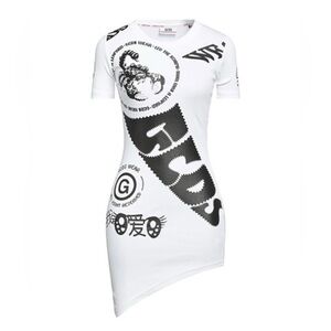 GCDS T-Shirt Dress Black White Zodiac